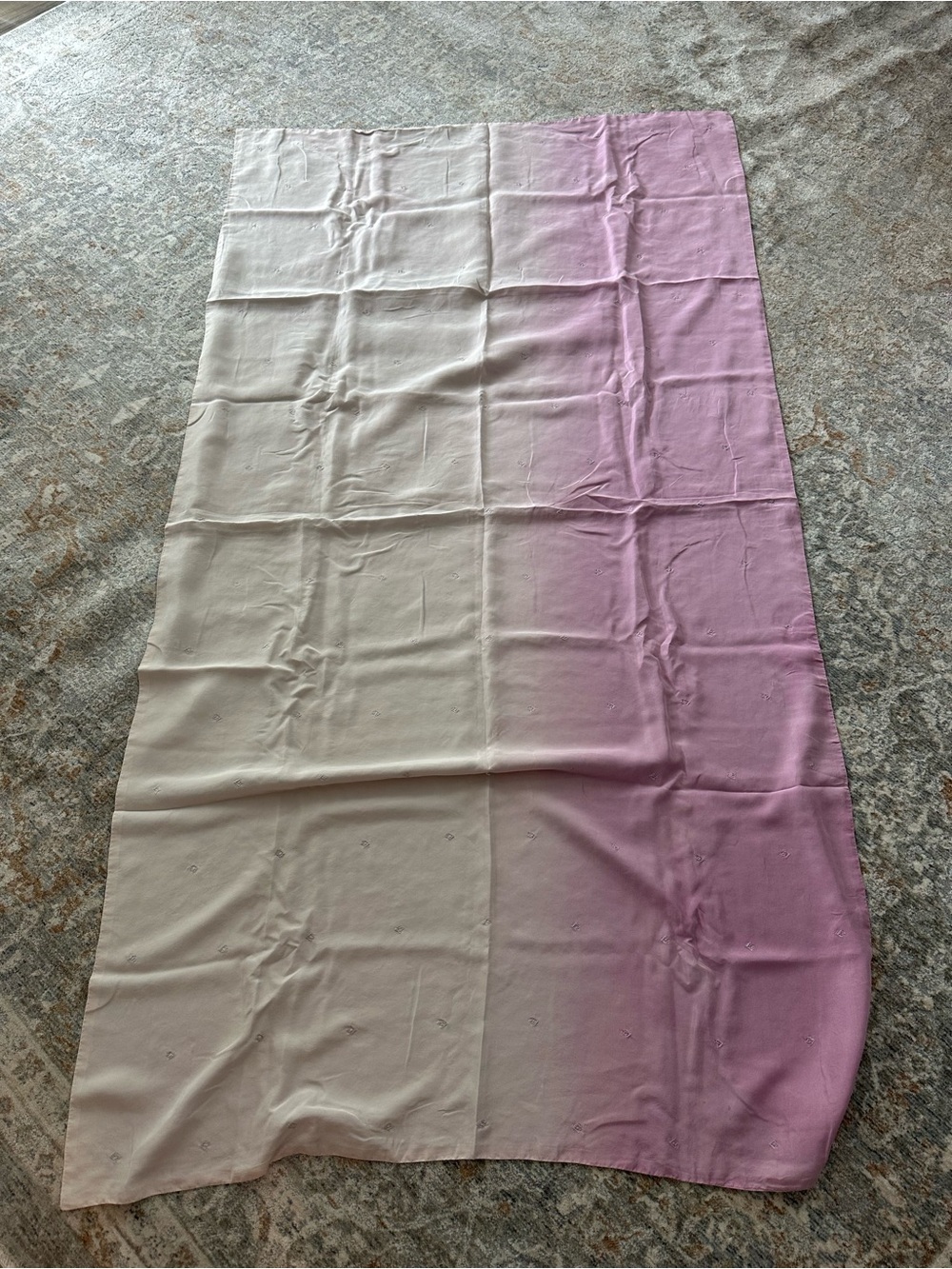 Women’s Ombre Pink and Cream 100% Silk Scarf